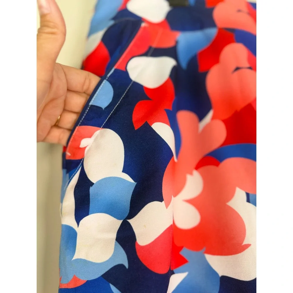 EP New York Women XL Red‎ White Blue Abstract Floral Golf Tennis Active Skort